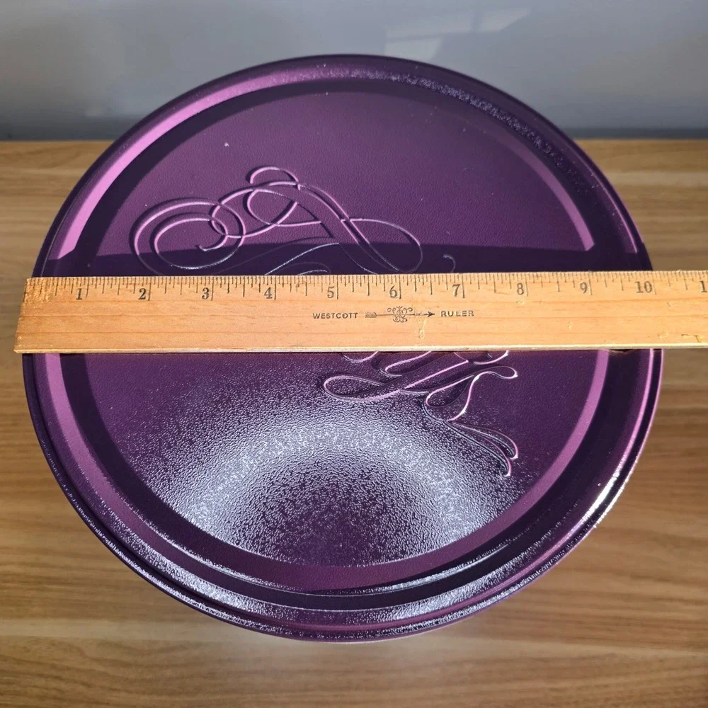 Topsys‎ Vtg Sports Collectible Popcorn Tin Purple Lid Football Skates Baseball